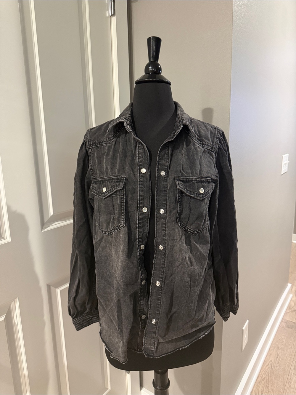 We the Free washed black jean jacket